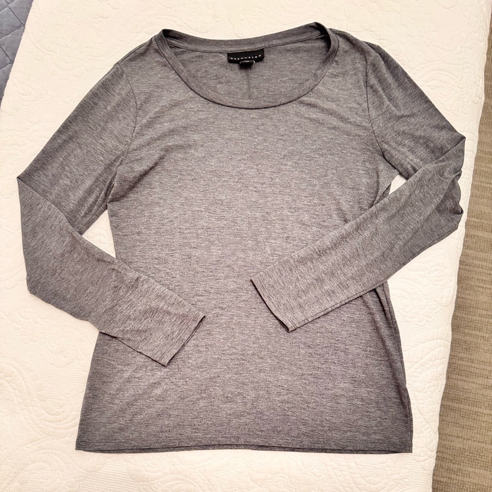 Attention Heather Gray Long Sleeve Top